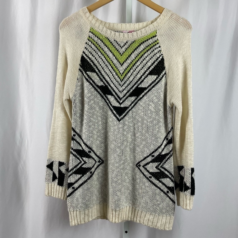 Confess Large Knit Beachy Scoop Neck Longline Slouchy Oversized Sweater Loose
